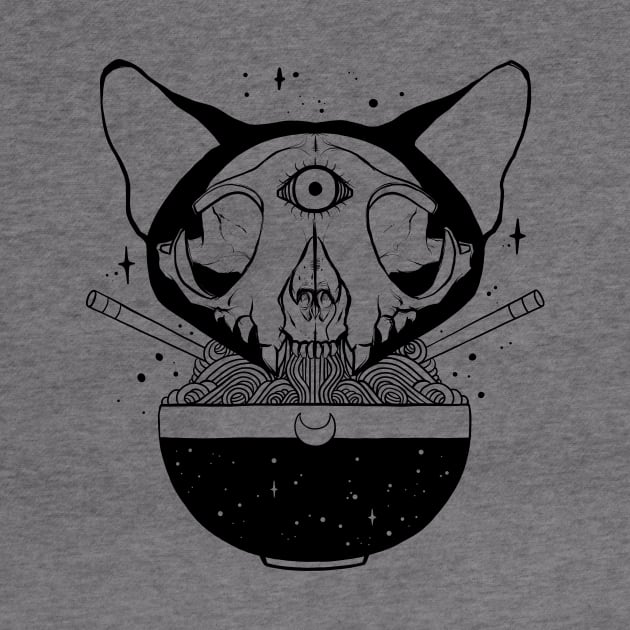 Cosmic Cat Skull Ramen Noodles by cellsdividing